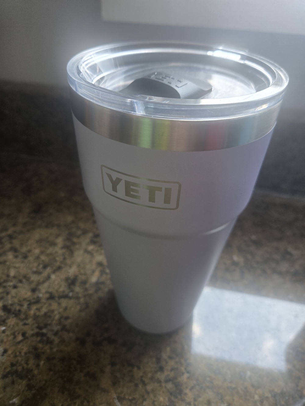 Yeti Purple Stainless Steel Travel Tumbler with Clear Lid
